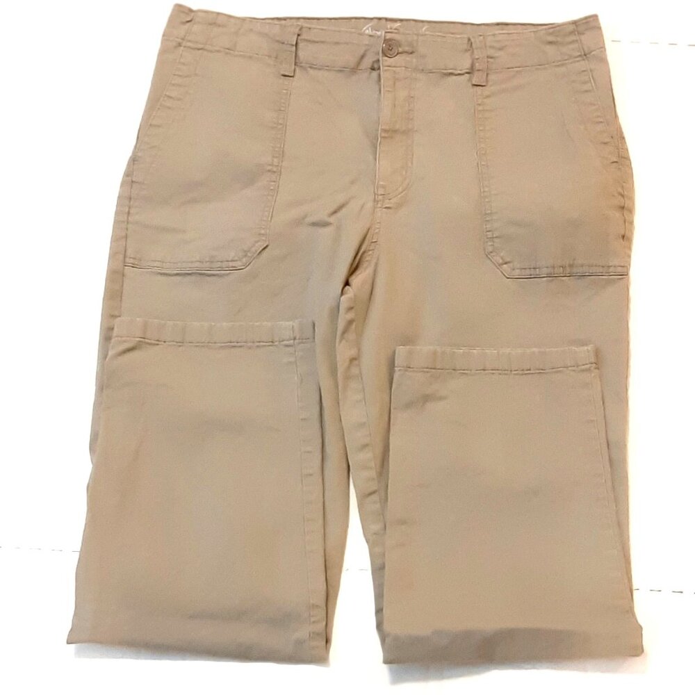 Gloria Vanderbilt Khaki Cargo Women's Pants "All Around Slimming Effect" Sz 12